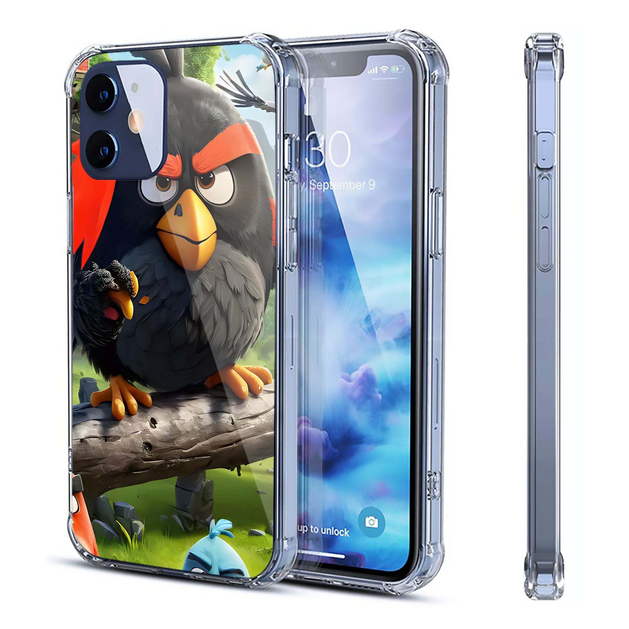 （画像用） Angry Birds アングリーバード 【iPhone 12シリーズ対応】透明スマホケース（クリアソフトケース）